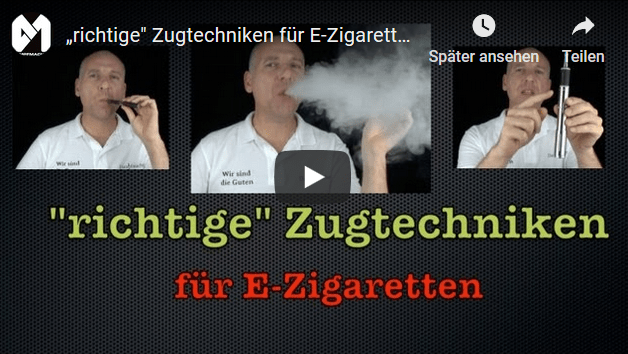 Dampfmacher:  „richtige" Zugtechniken für E-Zigaretten